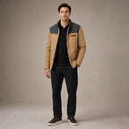 Puffer Jacket Lightweight Quilted Button-Down Khaki – Full Look