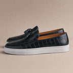 Tassel Loafer Shoes Leather Slip On in Midnight Black – Tarlano Premium Menswear