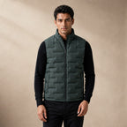 Puffer Vest Stand Collar Lightweight Down Fill in Green – Tarlano Premium Menswear