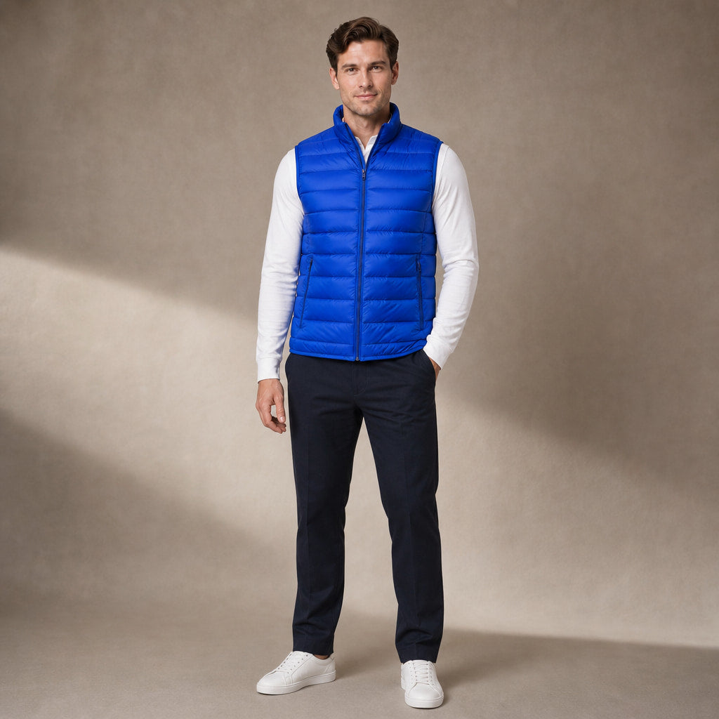 Puffer Vest Ultralight Sleeveless Insulated Blue – Product Photo