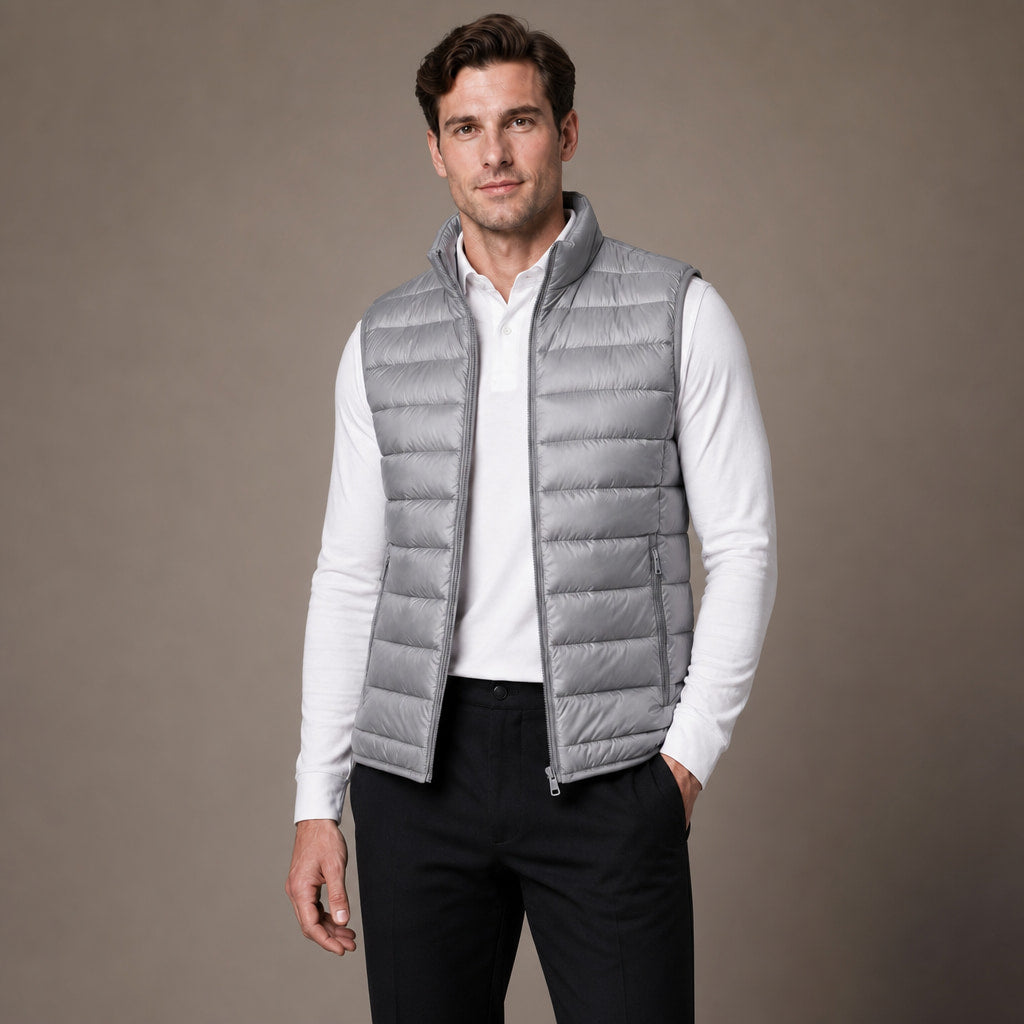 Puffer Vest Ultralight Sleeveless Insulated Gray – Product Photo
