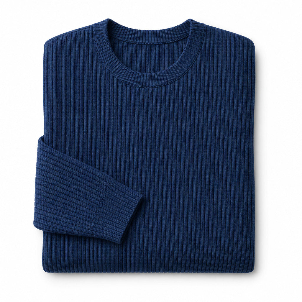 Cardigan Ribbed Knit Slim Fit Blue – Product Photo