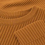 Cardigan Ribbed Knit Slim Fit Brown – Fabric and Detail Close-Up