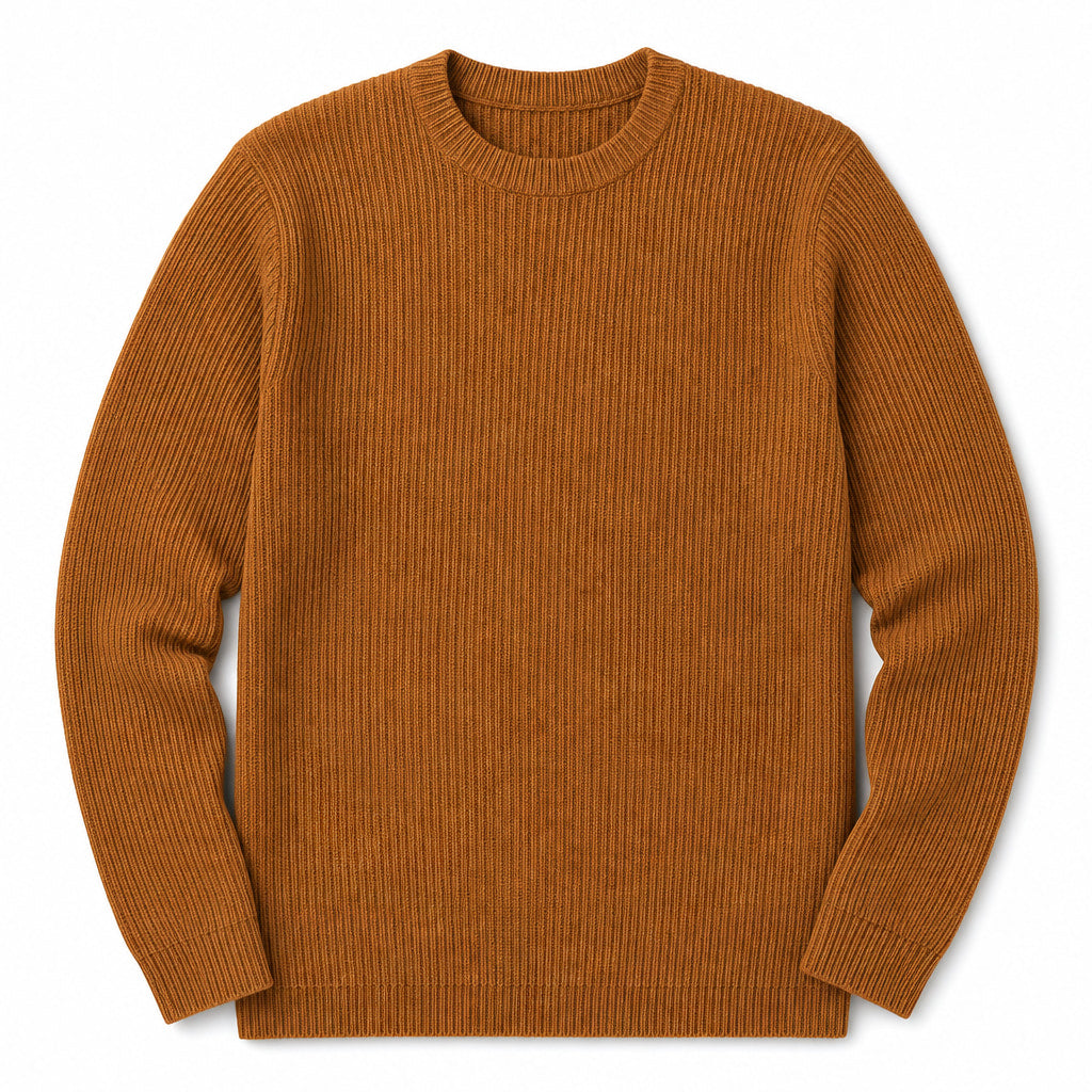 Cardigan Ribbed Knit Slim Fit Brown – Product Photo