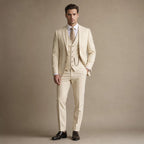 Three Piece Suit Slim Fit in Beige – Tarlano Premium Menswear