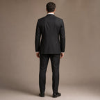 Three Piece Suit Slim Fit Black – Side Angle View