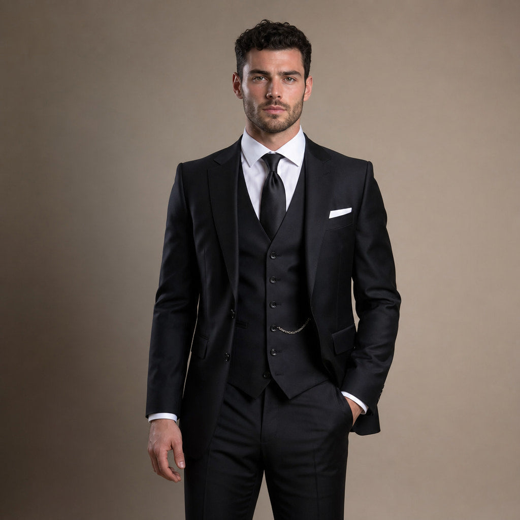 Three Piece Suit Slim Fit Black – Full Look