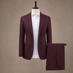 Three Piece Suit Slim Fit Burgundy Red – Product Photo