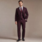 Three Piece Suit Slim Fit in Burgundy Red – Tarlano Premium Menswear