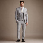 Three Piece Suit Slim Fit in Light Grey – Tarlano Premium Menswear