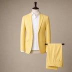 Three Piece Suit Slim Fit Yellow – Product Photo
