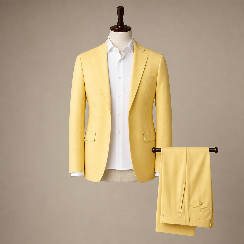 Three Piece Suit Slim Fit Yellow – Product Photo