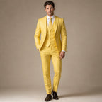 Three Piece Suit Slim Fit in Yellow – Tarlano Premium Menswear