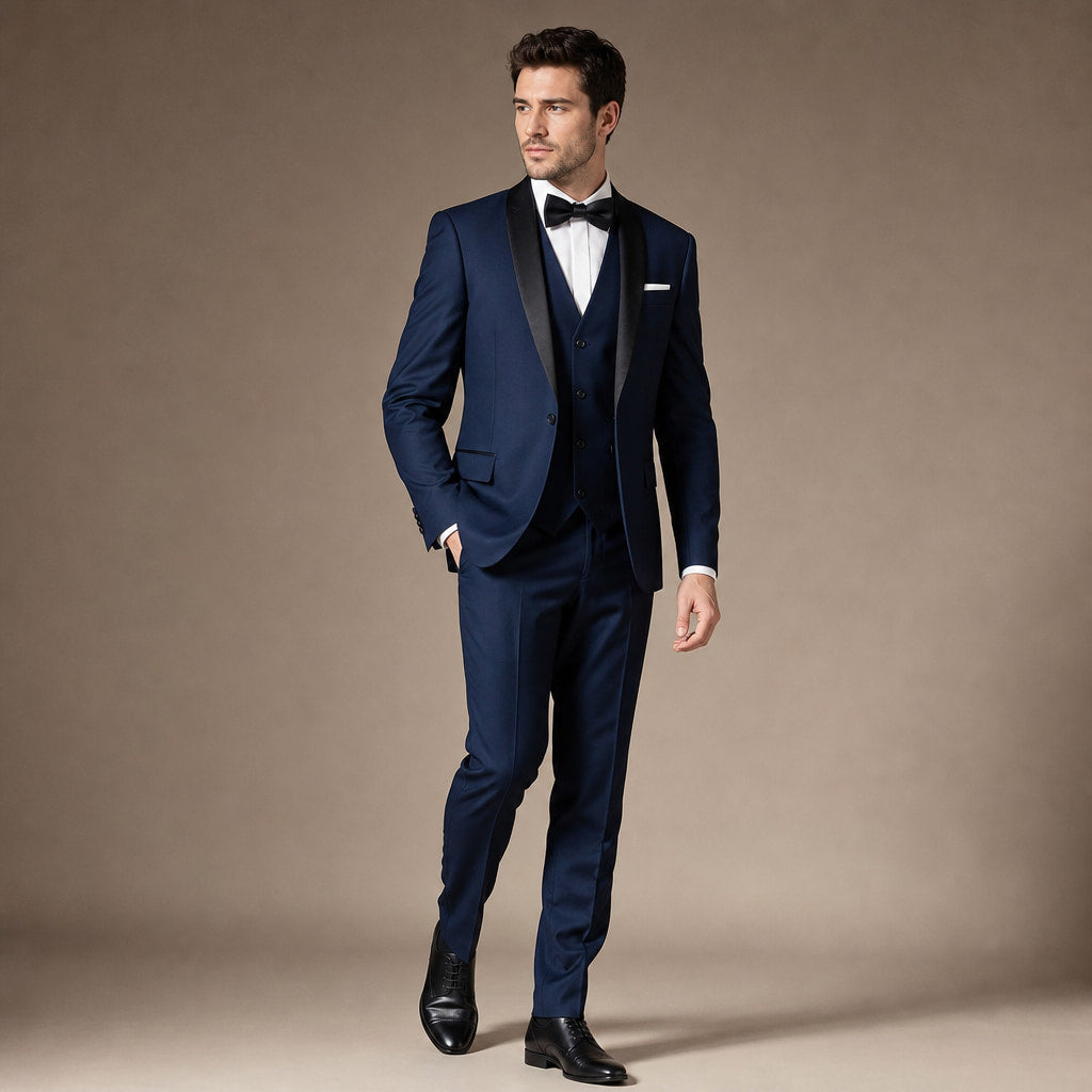 Dress Suit Shawl Collar Navy Blue / Navy – Product Photo