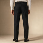 Dress Pants Pinstripe Straight Fit Black – Full Look