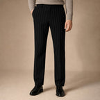 Dress Pants Pinstripe Straight Fit in Black – Tarlano Premium Menswear