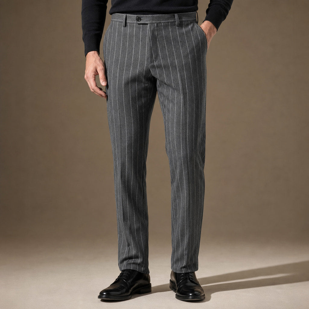 Dress Pants Pinstripe Straight Fit Grey – Product Photo