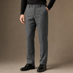 Dress Pants Pinstripe Straight Fit in Grey – Tarlano Premium Menswear