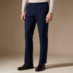 Dress Pants Pinstripe Straight Fit in Navy – Tarlano Premium Menswear
