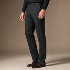 Striped Trousers Classic Fit Black – Side Angle View