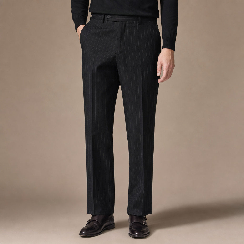 Striped Trousers Classic Fit in Black – Tarlano Premium Menswear