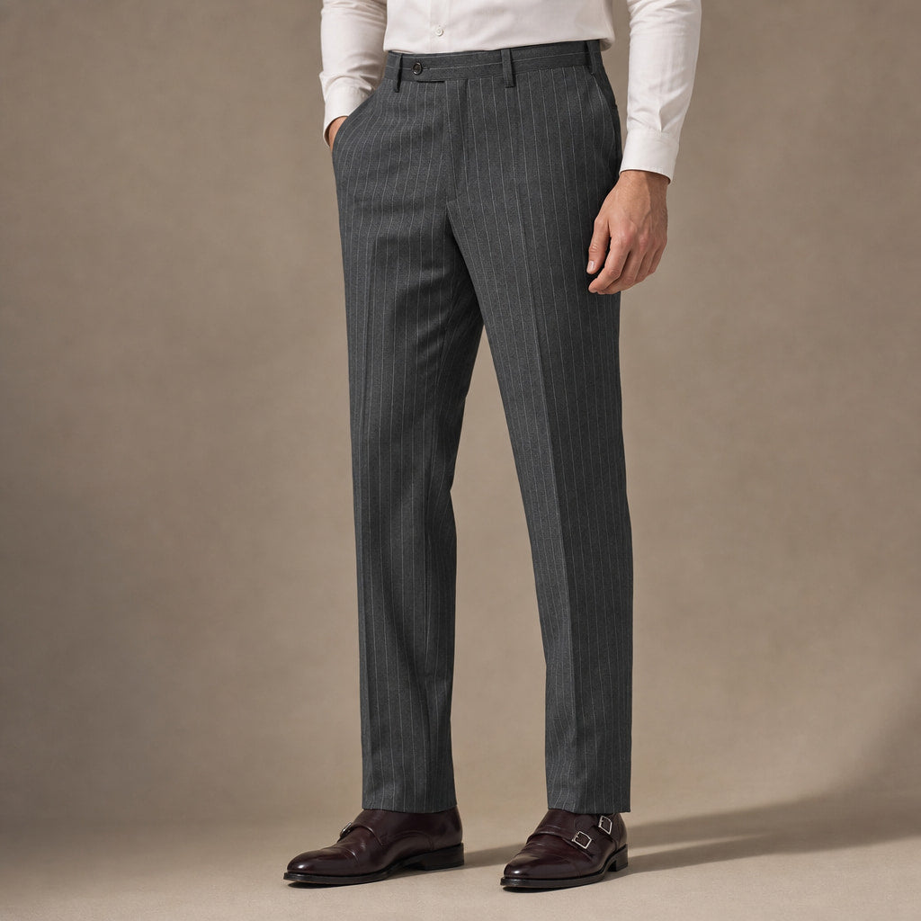Striped Trousers Classic Fit Dark Grey – Product Photo