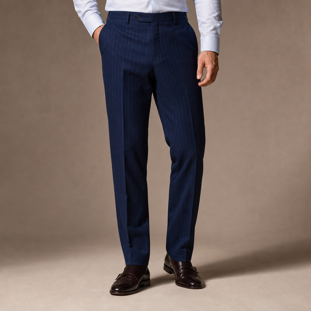 Striped Trousers Classic Fit Navy – Product Photo