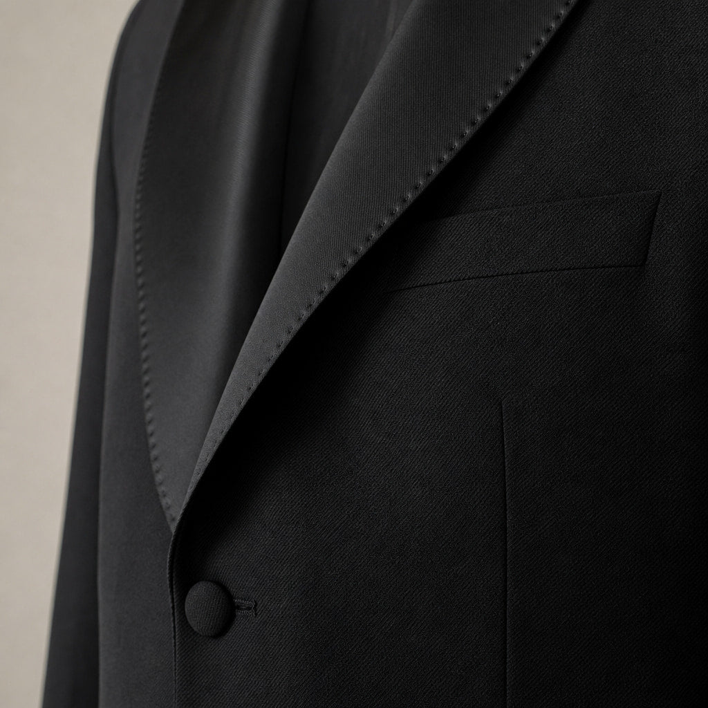 Blazer Half Lined Black Black – Fabric and Detail Close-Up