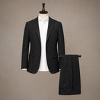 Three Piece Suit Herringbone Slim Fit Black – Product Photo