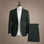 Three Piece Suit Herringbone Slim Fit Dark Green – Product Photo