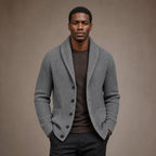 Cardigan Slim Fit Lapel Button-Up Knit in Gray – Tarlano Premium Menswear