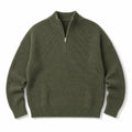 Quarter Zip Sweater Loose Fit Crewneck Green – Product Photo