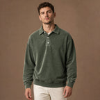 Polo Shirt Drop Shoulder Relaxed Fit in Army Green – Tarlano Premium Menswear