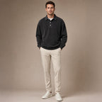 Polo Shirt Drop Shoulder Relaxed Fit Black – Full Look