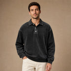 Polo Shirt Drop Shoulder Relaxed Fit Black – Product Photo