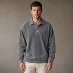 Polo Shirt Drop Shoulder Relaxed Fit in Gray – Tarlano Premium Menswear