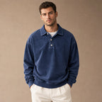 Polo Shirt Drop Shoulder Relaxed Fit Navy Blue – Product Photo