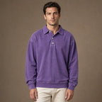 Polo Shirt Drop Shoulder Relaxed Fit in Purple – Tarlano Premium Menswear