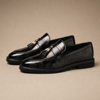 Tassel Loafer Leather in Black – Tarlano Premium Menswear