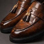 Tassel Loafer Leather Brown – Fabric and Detail Close-Up