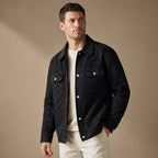 Checked Jacket Velour Suede Black – Side Angle View