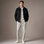 Checked Jacket Velour Suede Black – Full Look
