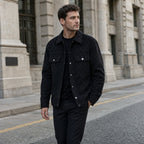 Checked Jacket Velour Suede Black – Styled Editorial Shot