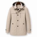 Trench Coat Hooded Long Cotton Fit Beige – Product Photo