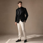Velvet Blazer Single Breasted Black – Full Look