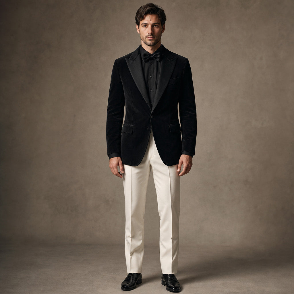 Velvet Blazer Single Breasted Black – Product Photo