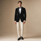 Velvet Blazer Single Breasted in Black – Tarlano Premium Menswear