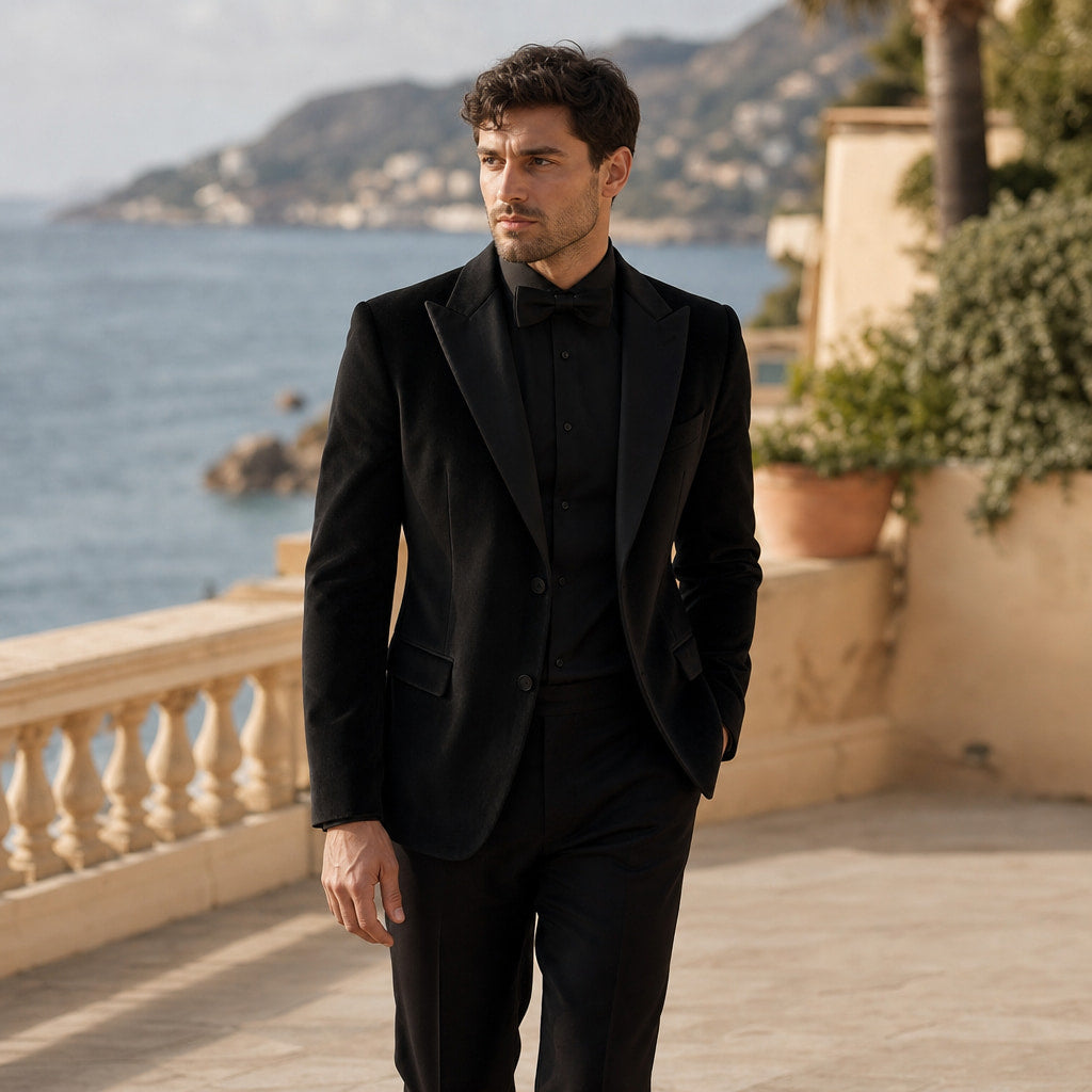 Velvet Blazer Single Breasted Black – Styled Editorial Shot
