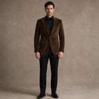 Velvet Blazer Single Breasted Brown – Product Photo