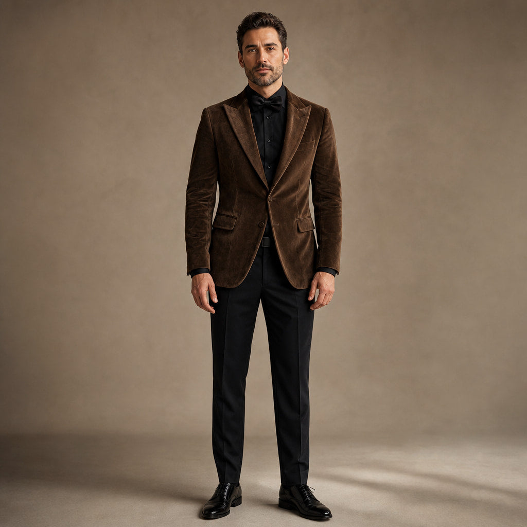 Velvet Blazer Single Breasted in Brown – Tarlano Premium Menswear